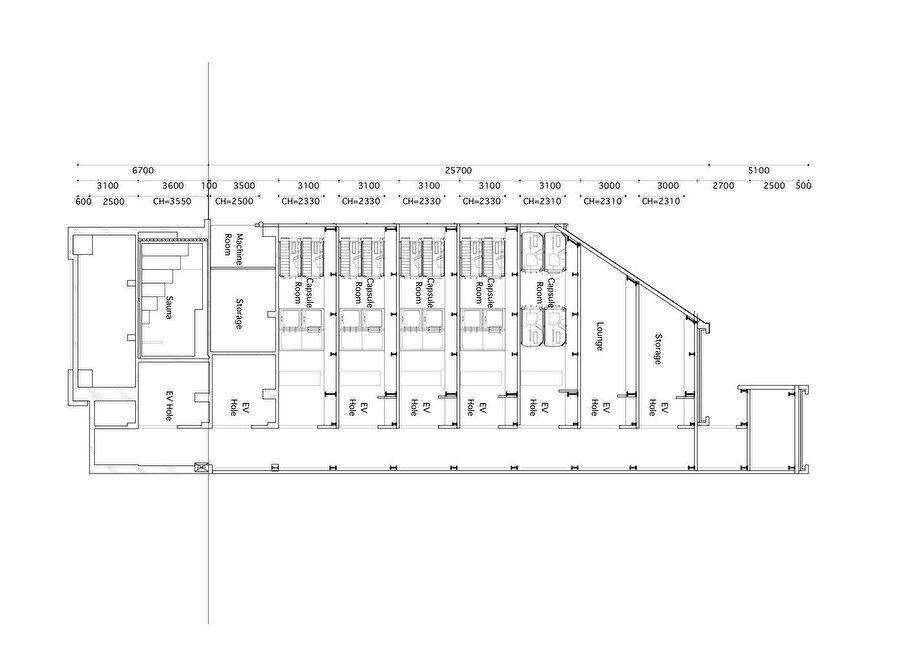 ºC (Do-C) Gotanda kapsül odaların planları.n