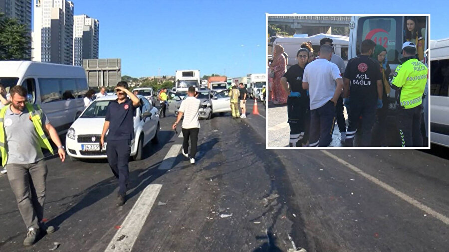 ​TEM Otoyolu'nda 15 aracın karıştığı zincirleme kaza meydana geldi.