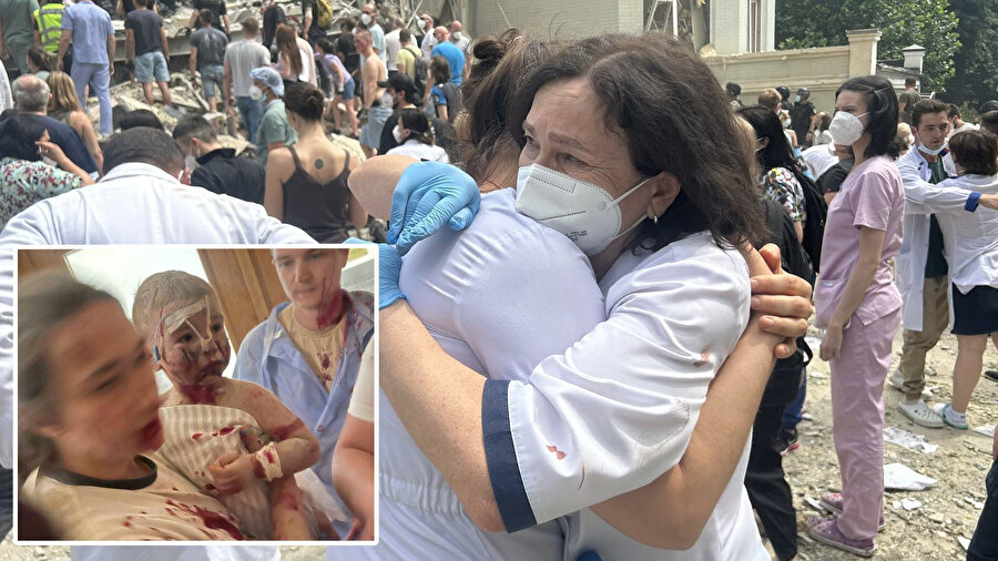 Rusya Ukrayna'da çocuk hastanesi vurdu.