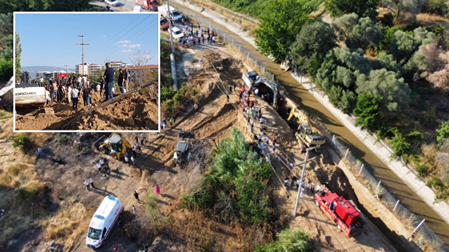 Aydın'da içme suyu hattında göçük yaşandı.