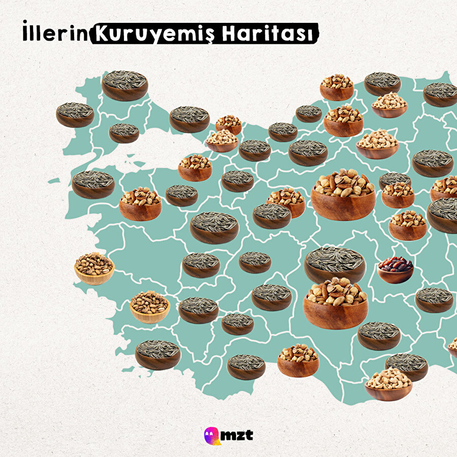 İllerin Kuruyemiş Haritası