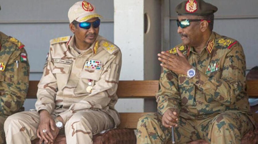 Sudan Ordu Komutanı Orgeneral Abdulfettah el-Burhan ve Hızlı Destek Kuvvetleri (HDK) Komutanı Korgeneral Muhammed Hamdan Daklu
