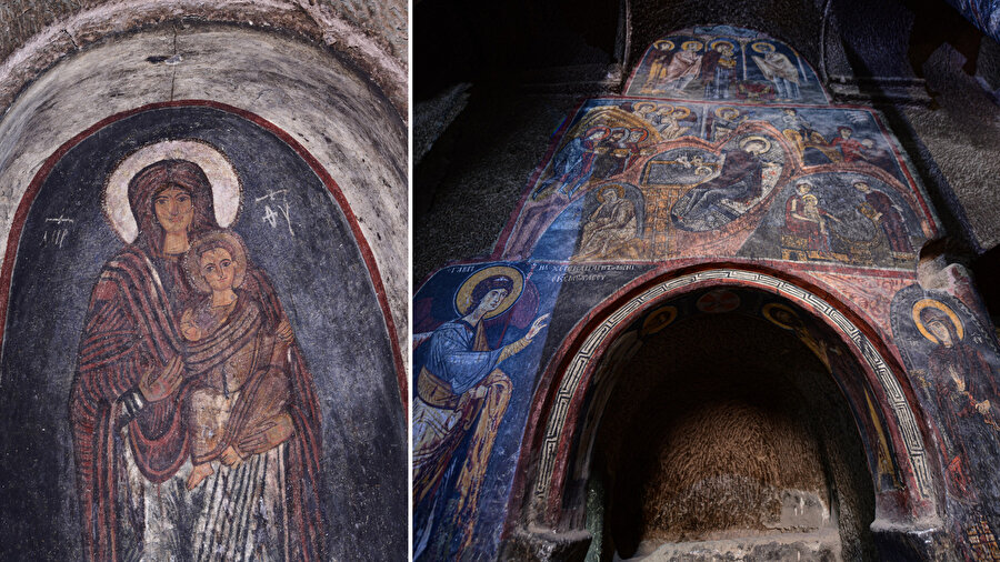 Gümüşler Manastırı, "Gülen Meryem Ana" freskiyle öne çıkıyor