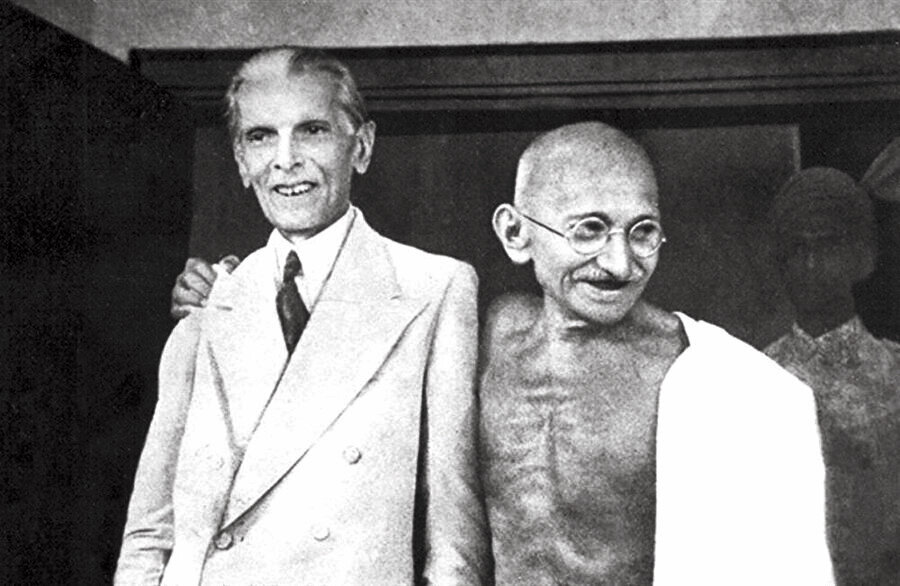 M. Ali Cinnah ve Mahatma Gandhi.