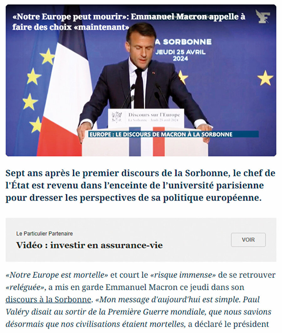 Macron’un “Avrupa ölebilir” sözleri, Fransa basınında büyük tartışmaya yol açtı.