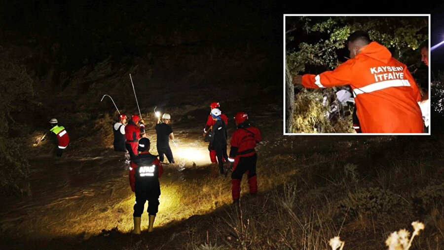 Kayseri'de sele kapılan bir kişi aranıyor.