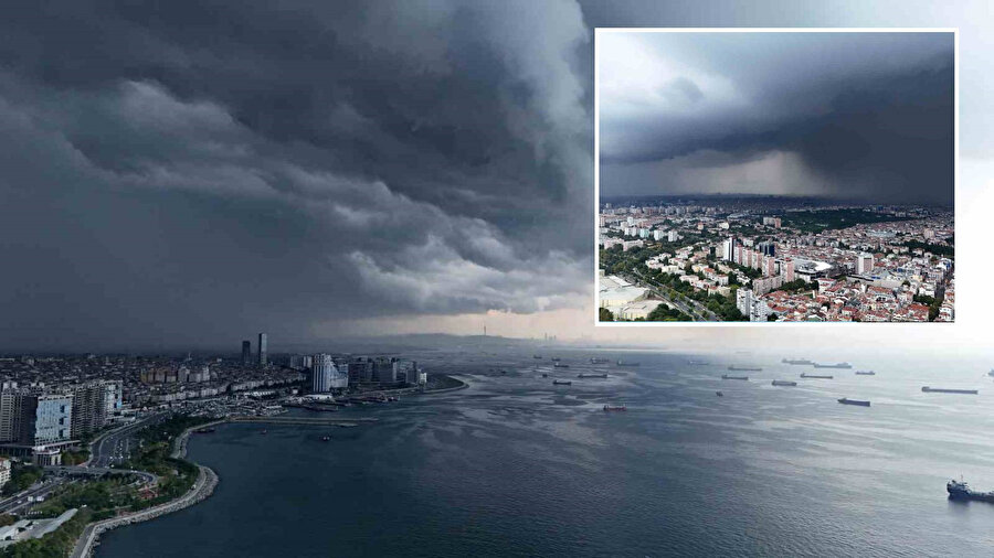İstanbul’daki süper hücre bulutları havadan görüntülendi