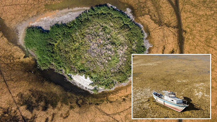 Konya'daki Çavuşçu Gölü'nde su seviyesi azaldı