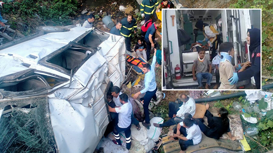 Tokat'ta işçi taşıyan minibüs dereye uçtu: 1 kişi öldü 25 kişi yaralandı