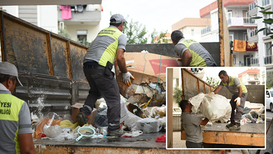 Evden kamyon dolusu çöp çıkarıldı