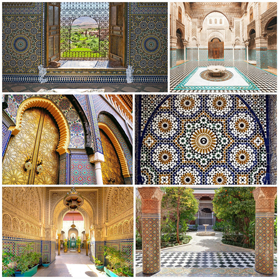 Zellij, Mağrib mimarisinin en belirgin özelliklerinden biridir.