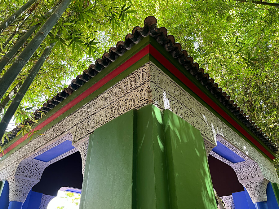 Jardin Majorelle, girişte yer alan pavyon. Fotoğraf: Uluç Algan 