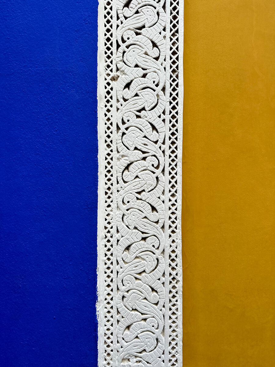 Jardin Majorelle, Pierre Bergé Berber Sanatları Müzesi, duvar detayı. Fotoğraf: Lâl Dalay 