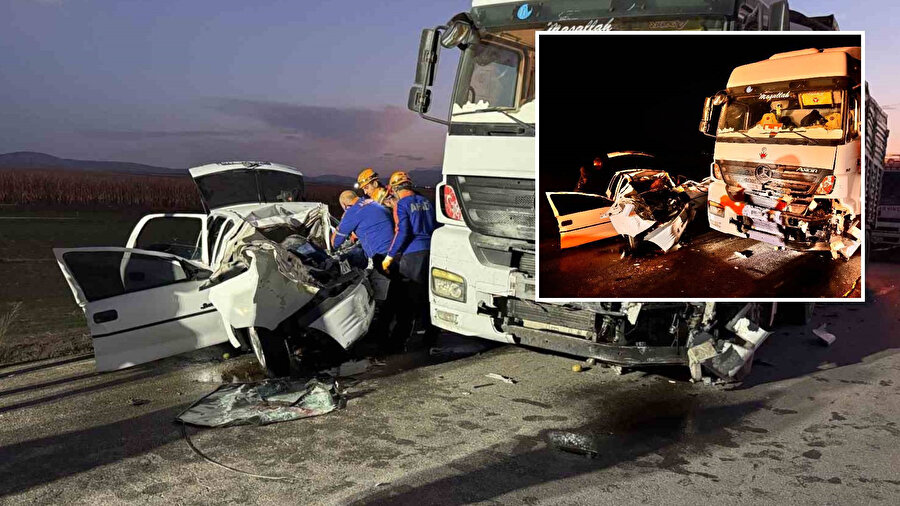 Tır otomobili kağıt gibi ezdi: Kazada 3 kişi hayatını kaybetti