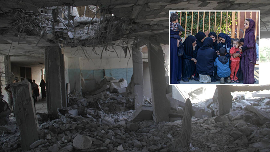 İsrail güçleri, Filistinlilerin sığındığı Rufeyde Okulu'na saldırı düzenledi.