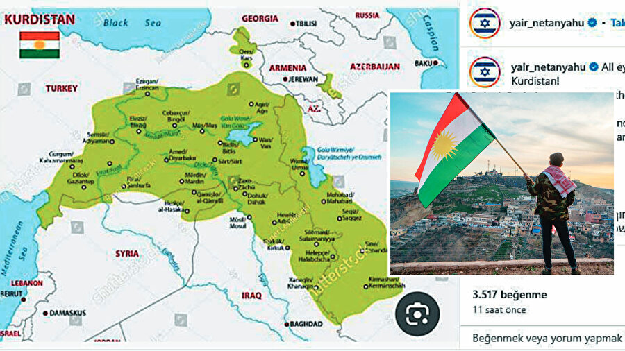 Özgür Kürdistan ve sözde büyük İsrail haritası üzerine