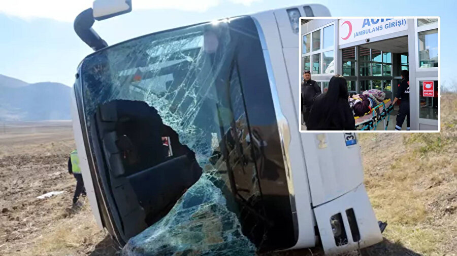Afyonkarahisar'da turist otobüsü devrildi: 22 yaralı