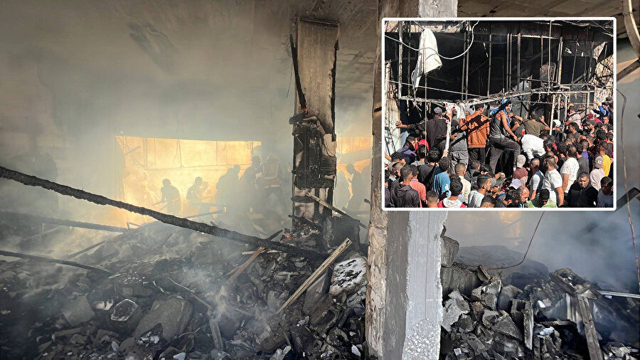 İsrail ordusu Gazze'nin orta kesimindeki El-Maghazi Mülteci Kampı'nı bombaladı.