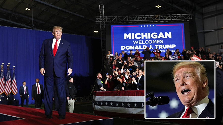 Trump ABD'nin Michigan eyaletinde düzenlediği mitingde Arap ve üslüman liderleri sahneye çıkardı. 