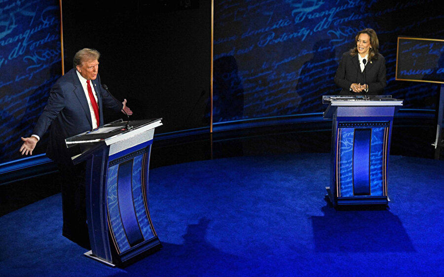 Cumhuriyetçi aday Donald Trump (solda) ve Demokrat aday Kamala Harris (sağda)