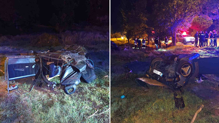 İkiye ayrılan aracın parçaları