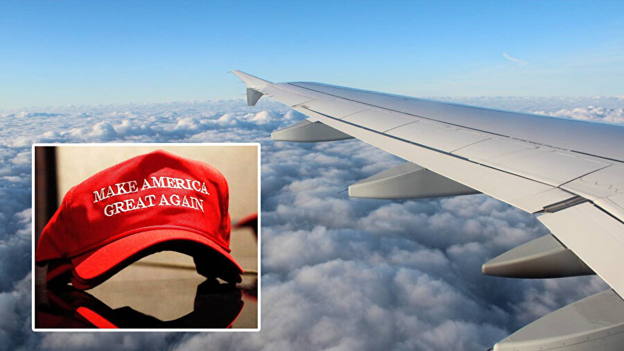 Uçakta iki yolcu arasında Trump'ın seçim şapkas nedeniyle kavga çıktı.