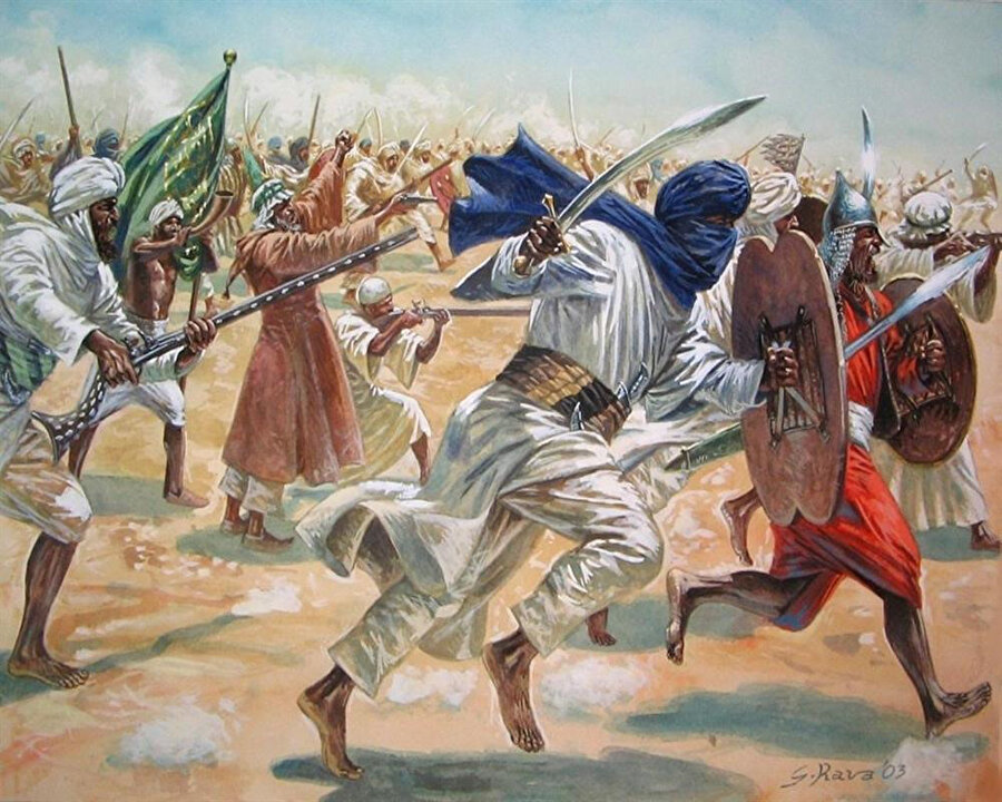 Mehdî'nin ordusunu tasvir eden bir resim.