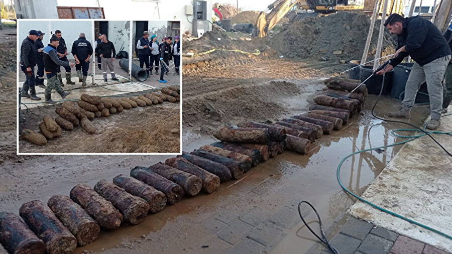 Çanakkale'nin Gelibolu ilçesinde 50 top mermisi bulundu.