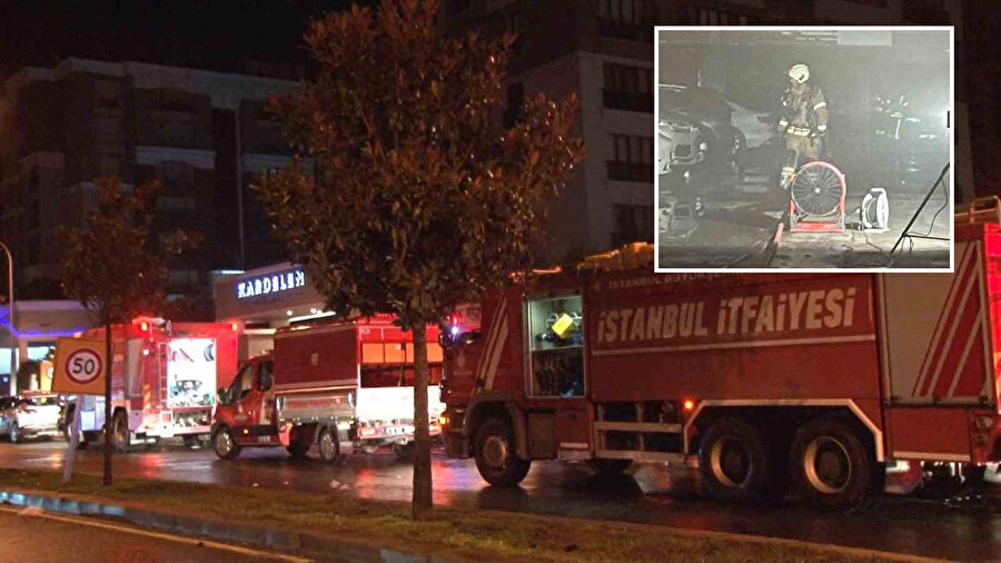 Yanan araçta maddi hasar meydana geldi.