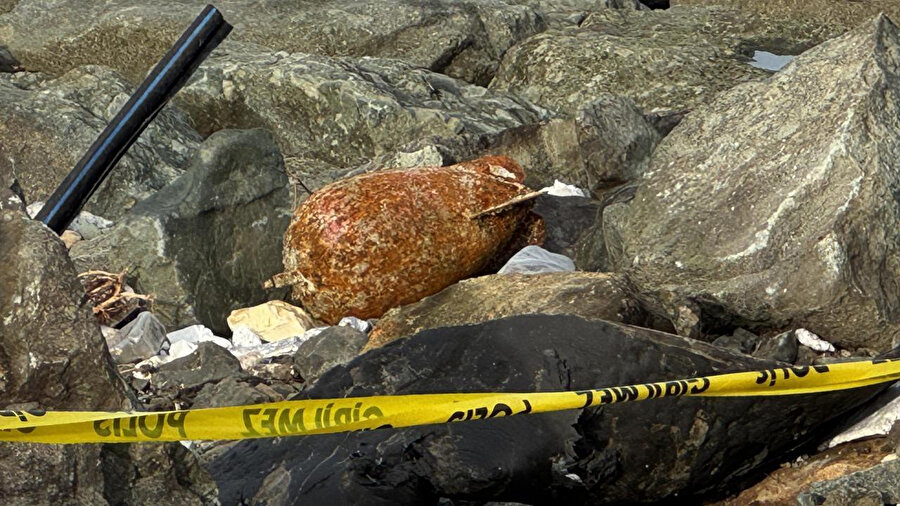 Rize sahilinde patlamamış mühimmat bulundu.