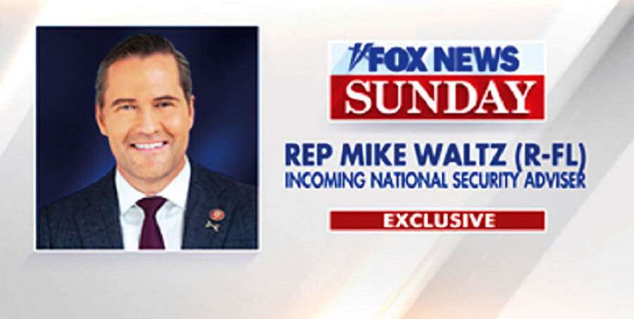 Trump’ın yeni kabinesine Millî Güvenlik Danışmanı olarak atadığı, Amerikan Kongresi'nin ilk yeşil bereli üyesi Michael Waltz, Fox TV'de çıktığı "Pazar haberleri" programında Shannon Bream'ın misafiri oldu.