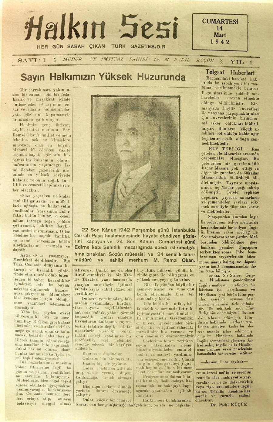 Kıbrıs Türk tarihini sayfaları arasında belgeleyen ve halkın aynası olan Halkın Sesi gazetesi.