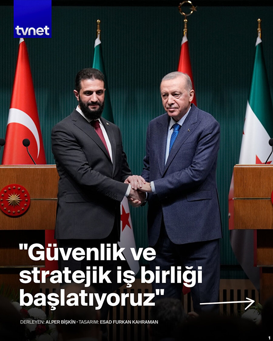 Cumhurbaşkanı Erdoğan ve Ahmed Şara'dan fikir birliği mesajı