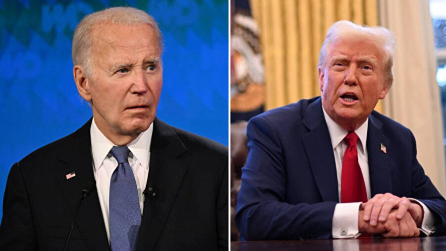 Eski Başkan Joe Biden ve ABD Başkanı Donald Trump