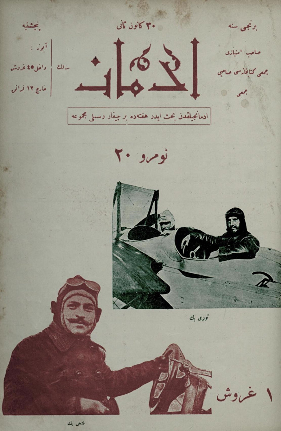 Nuri Bey üstte, Fethi Bey altta.