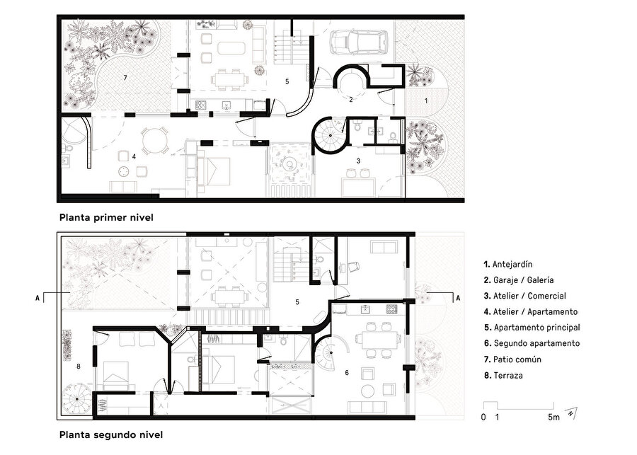 Atelier Tropical House kat planları. 