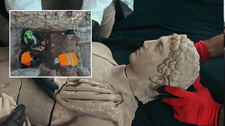 Hermes heykeli gün yüzüne çıkarıldı.