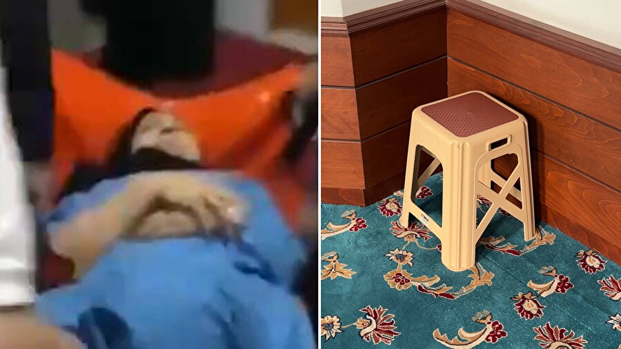 Namaz sırasında çocukların taburesini çektiği yaşlı kadın düşerek yaralandı