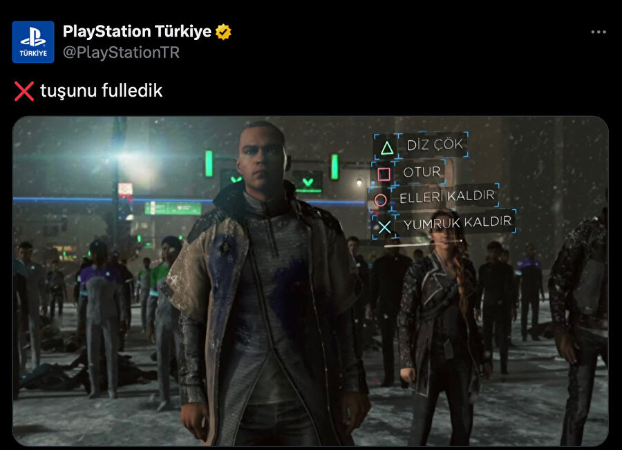 Gönderide Detroit: Become Human oyunundan bir sahne yer alıyor. 