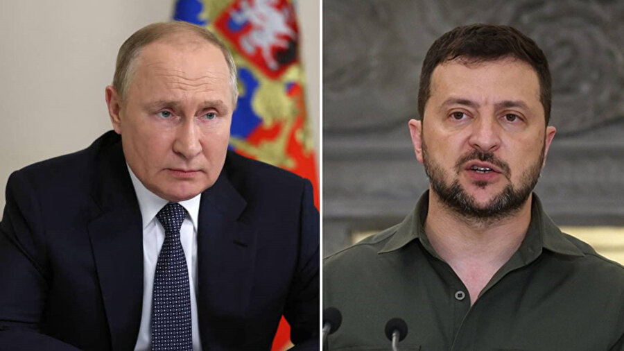 Rusya Devlet Başkanı Vladimir Putin ve Ukrayna Devlet Başkanı Volodimir Zelenski