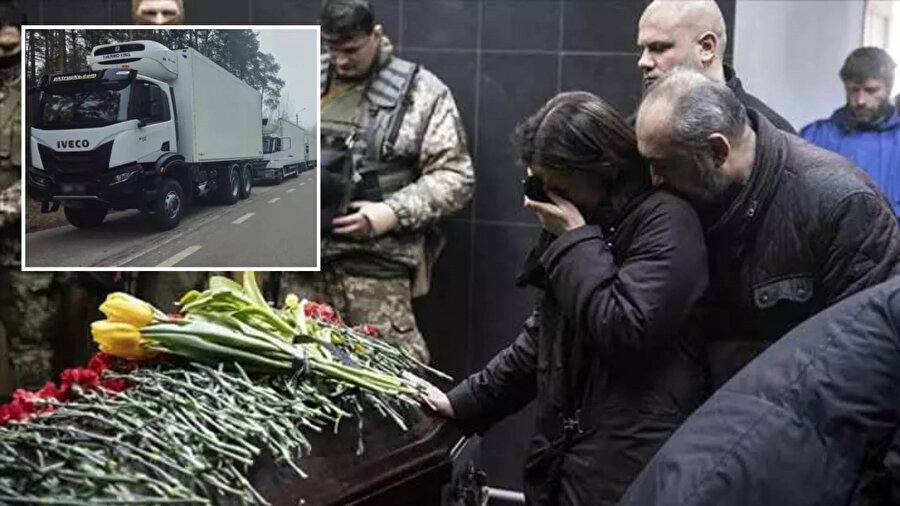 909 Ukraynalı askerin cenazesi kamyonlarla taşındı: Rusya iade etti