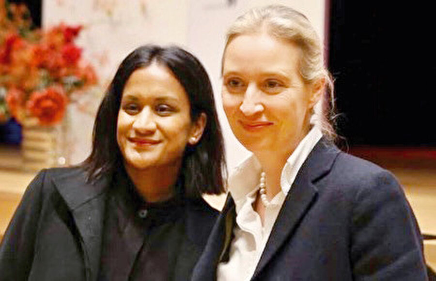 AfD lideri Alice Weidel ve Sri Lankalı partneri.