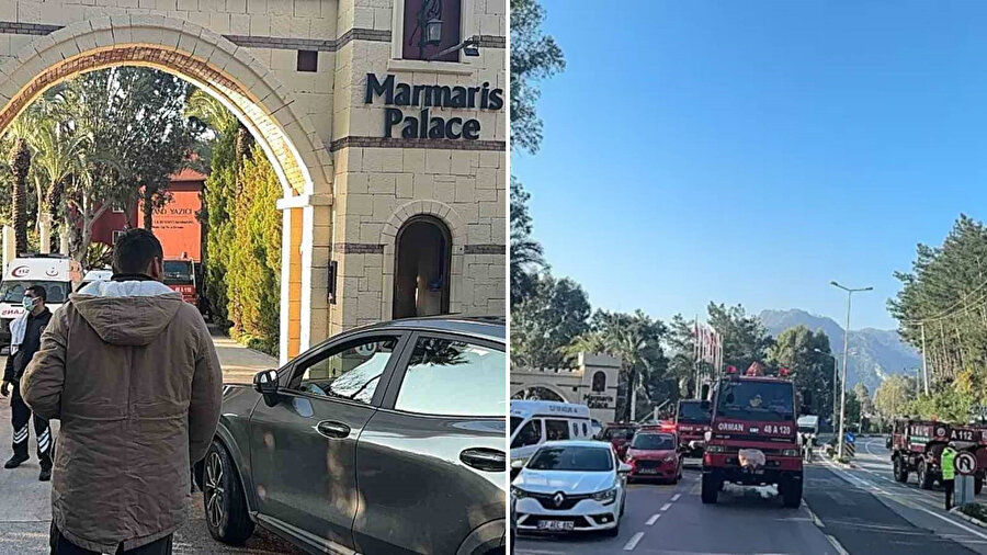 Marmaris'te 5 yıldızlı otelde yangın: 6 kişi dumandan etkilendi