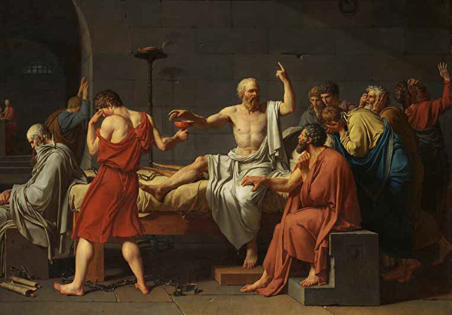 Jacques-Louis David, Sokrates’in Ölümü (1787), La Mort de Socrate / The Death of Socrates Tuval Üzerine Yağlı Boya 129.5 cm × 196.2 cm