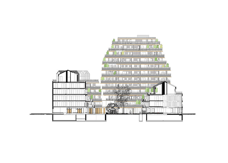 Arborescence Apartments Kesit.