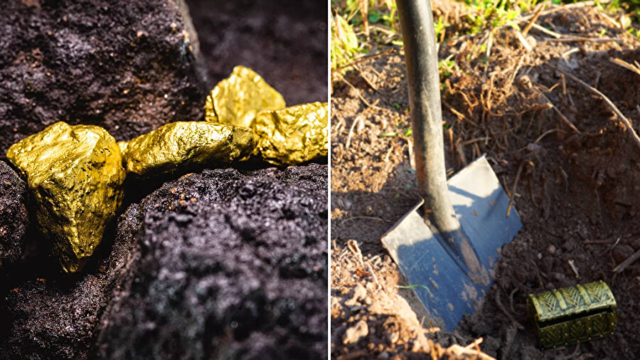 Boş arazide milyonluk altın külçesi buldu