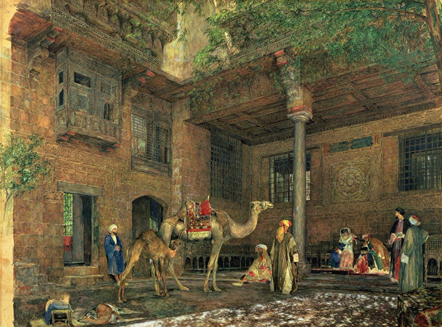 “Ressamın avlusu” Kahire, 1851.