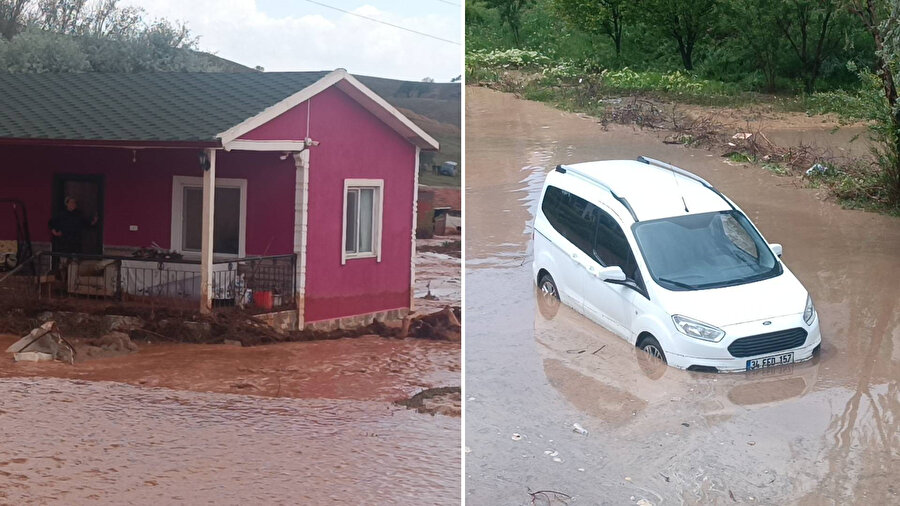 Kırıkkale ve Ankara'da sağanak taşkınlara neden oldu: Evleri su bastı