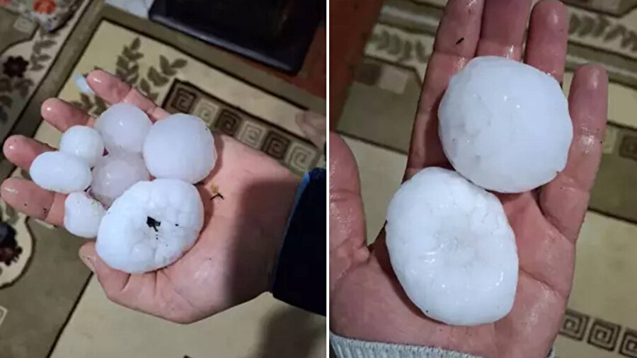 Diyarbakır'da ceviz büyüklüğünde dolu yağdı