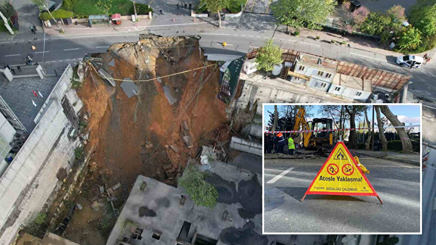 İstanbul'un göbeğinde yol çöktü: Cadde trafiğe kapatıldı